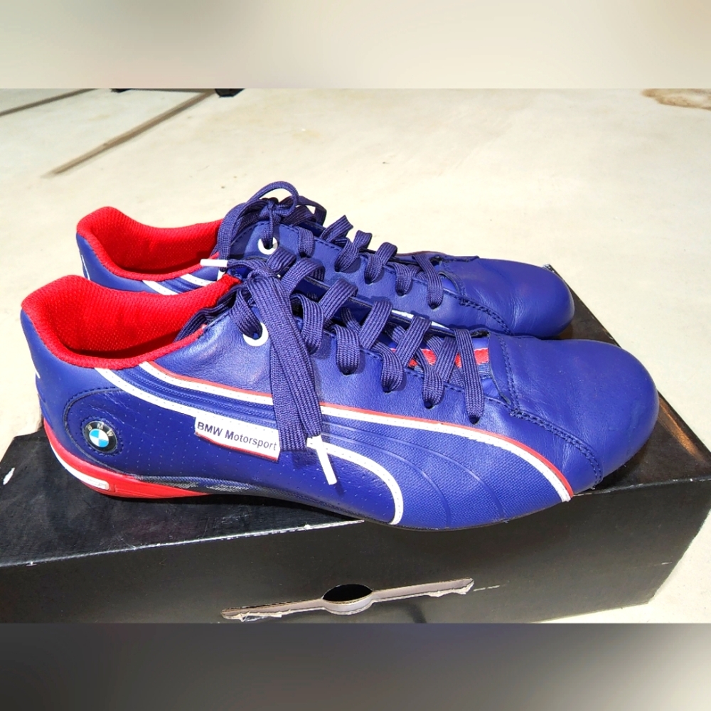 Puma Drift Nyter BMW MS SL 304320 02 Blue White LeatherShoes Men Size 8.5